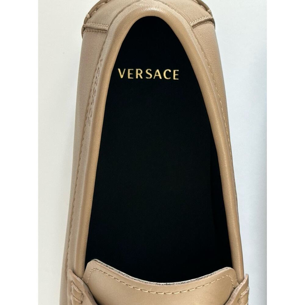 VERSACE Medusa Men's Taupe Leather Driver Shoes 7 US (40 Euro) 1009707 NIB $850 - Picture 11 of 16